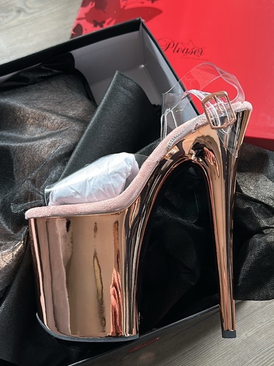 Pleaser Shoes - Pleaser Flamingo 808 Rose Gold Chrome